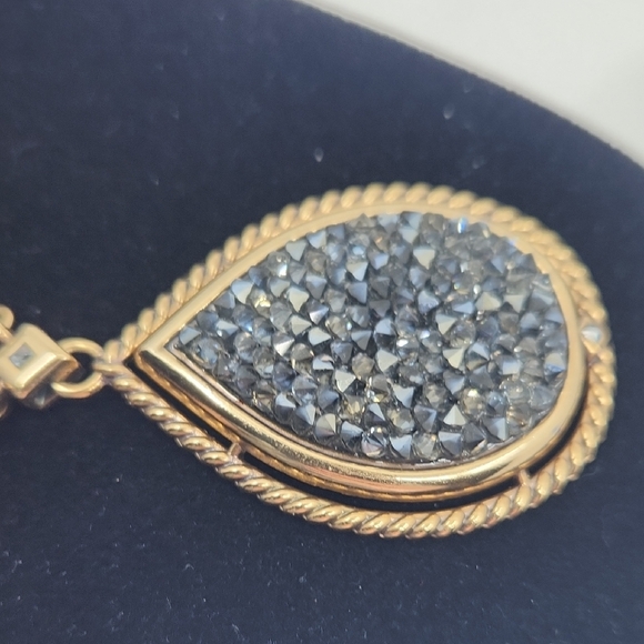 Brighton Vintage Crystal Rocks Teardrop Pendant Necklace - Picture 5 of 7